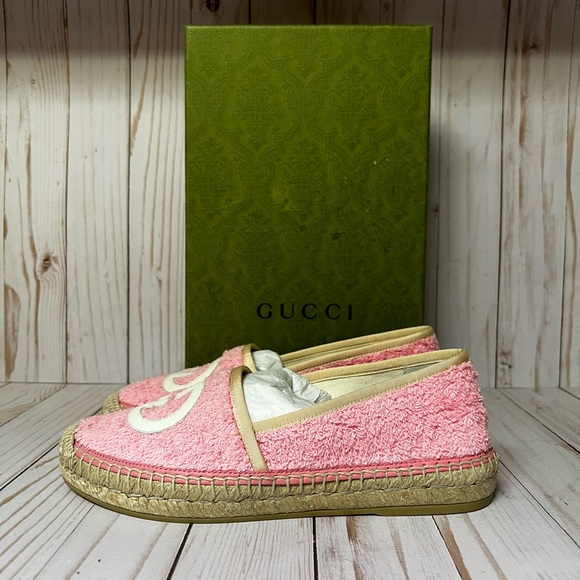 Gucci Pilar GG Espadrille Flat Pink Sz 37.5 / 7.5 - Picture 3 of 13